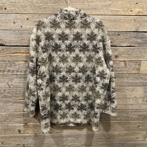 Crossroads Women's Multicolor Snowflake 1/4 Zip Pullover Sherpa Sweatshirt USA - Picture 7 of 8